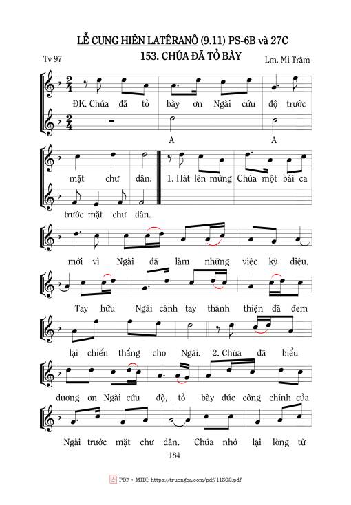 Thánh Vịnh 97, Chúa đã Tỏ Bày