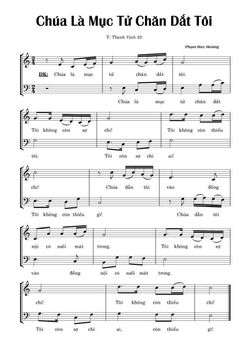 Thánh Vịnh 22, Chúa Là Mục Tử Chăn Dắt Tôi