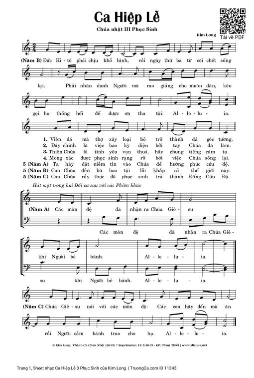 Ca Hiệp Lễ 3 Phục Sinh