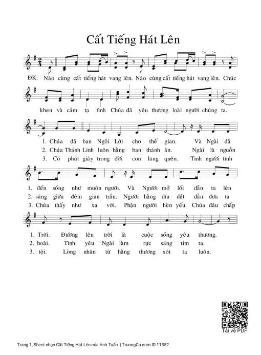 Sheet PDF of Cất Tiếng Hát Lên