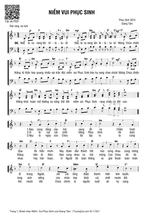 Sheet PDF of Niềm  Vui Phục Sinh