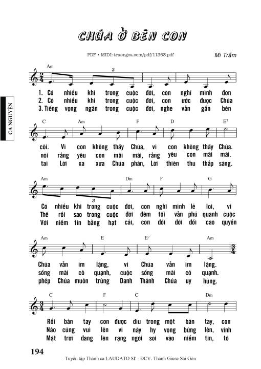 Sheet PDF of Chúa ở Bên Con