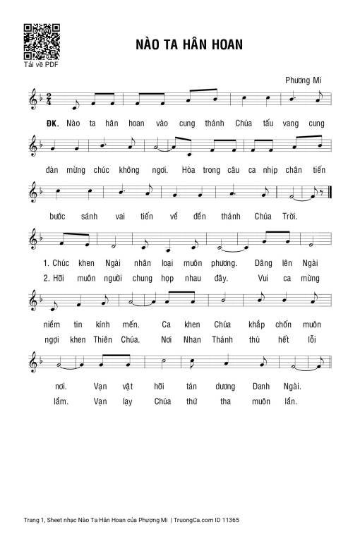 Sheet PDF of Nào Ta Hân Hoan