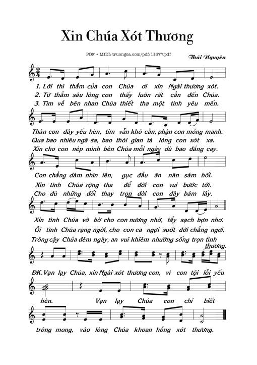 Sheet PDF of Xin Chúa Xót Thương