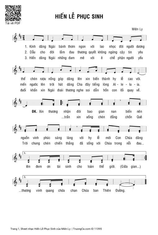 Sheet PDF of Hiến Lễ Phục Sinh