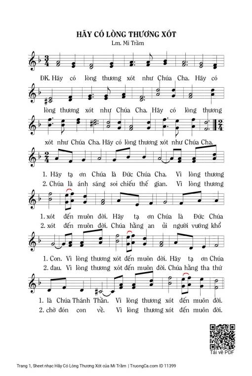 Sheet PDF of Hãy Có Lòng Thương Xót