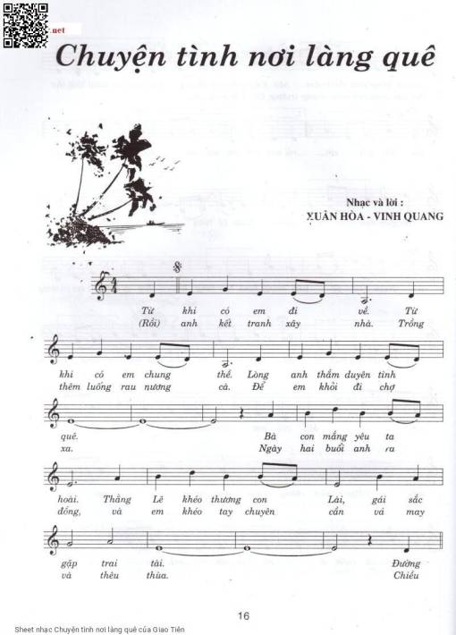 Sheet PDF of Chuyện tình nơi làng quê