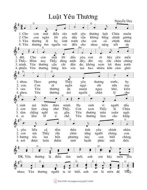 Sheet PDF of Luật Yêu Thương