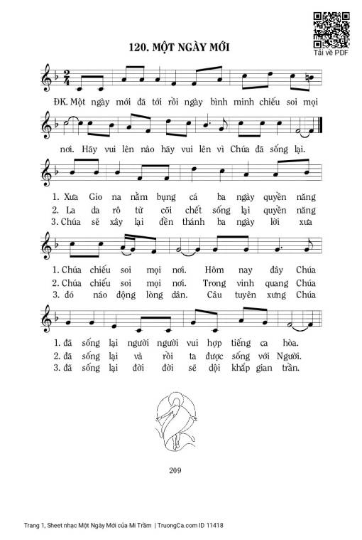 Sheet PDF of Một Ngày Mới