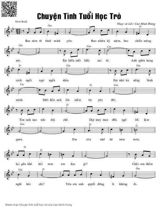 Sheet PDF of Chuyện tình tuổi học trò