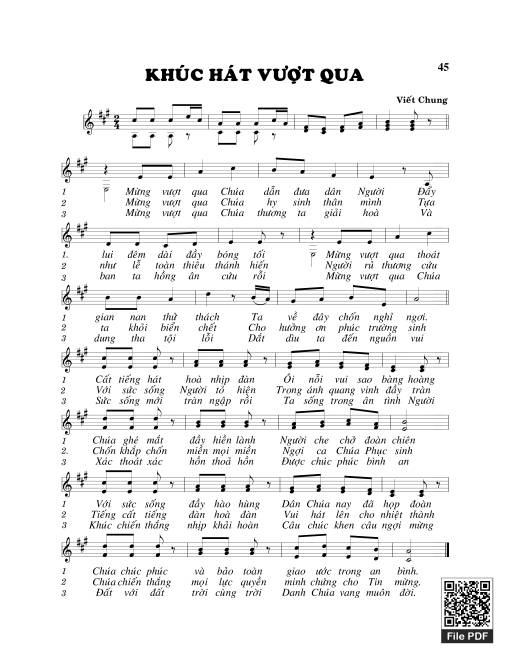 Sheet PDF of Khúc Hát Vượt Qua