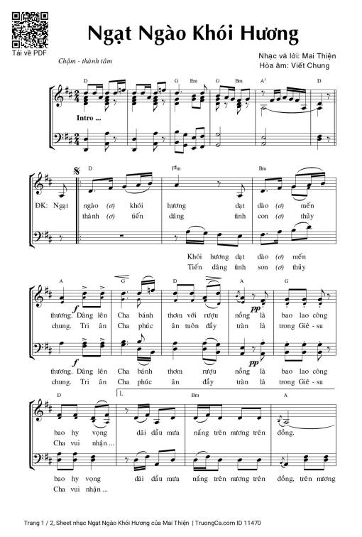 Sheet PDF of Ngạt Ngào Khói Hương
