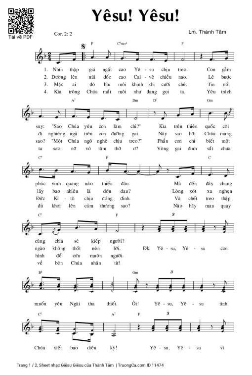 Sheet PDF of Giêsu Giêsu - Thành Tâm