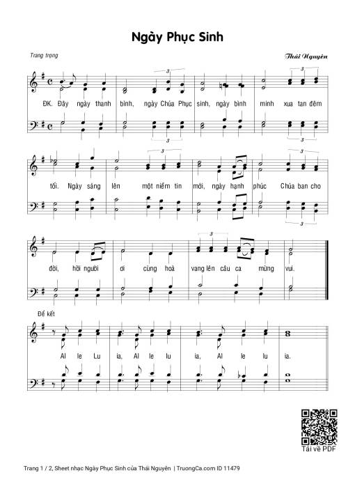 Sheet PDF of Ngày Phục Sinh