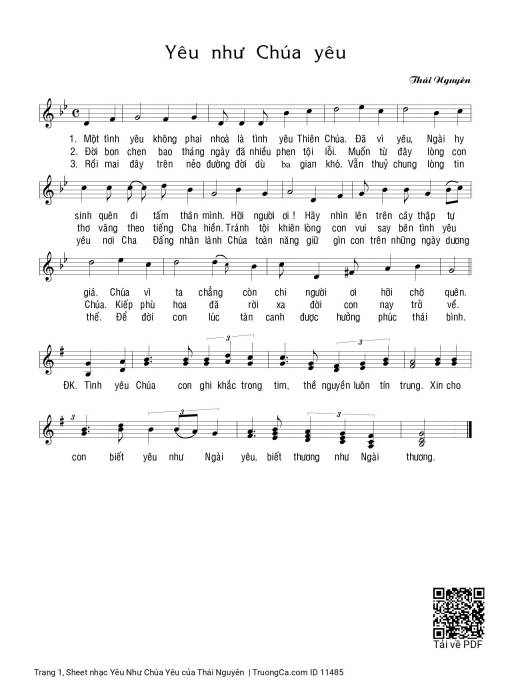 Sheet PDF of Yêu Như Chúa Yêu