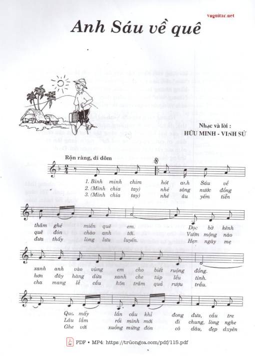 Sheet PDF of Anh Sáu về quê