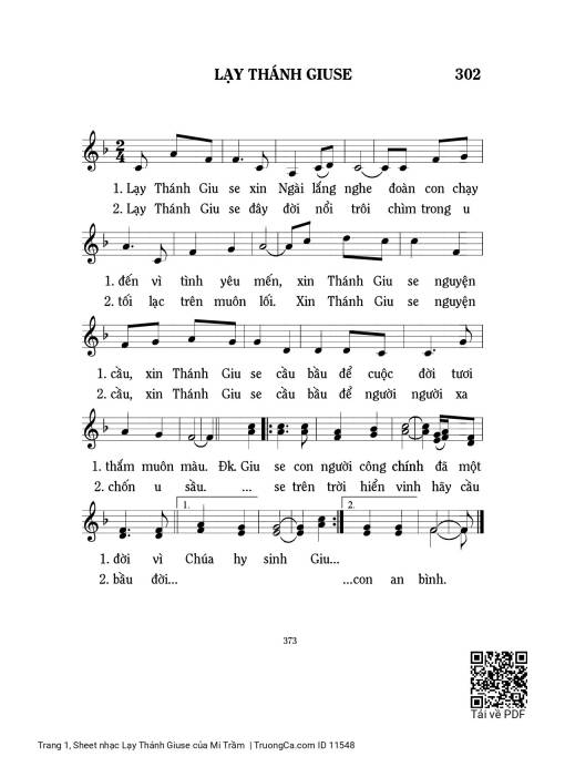 Sheet PDF of Lạy Thánh Giuse