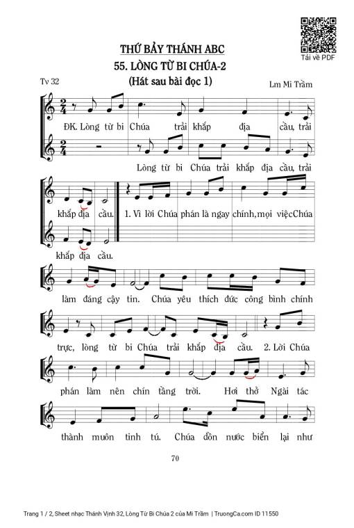 Sheet PDF of Thánh Vịnh 32, Lòng Từ Bi Chúa 2