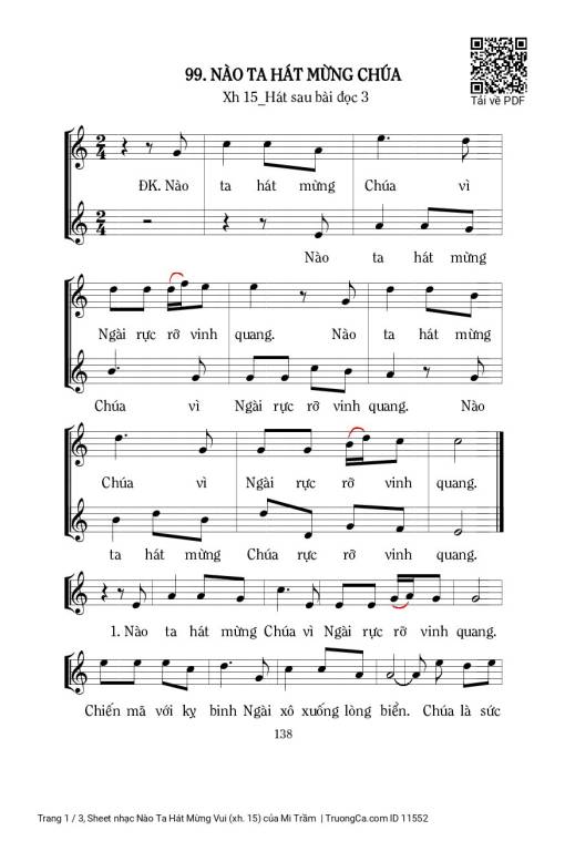 Sheet PDF of Nào Ta Hát Mừng Vui (xh. 15)