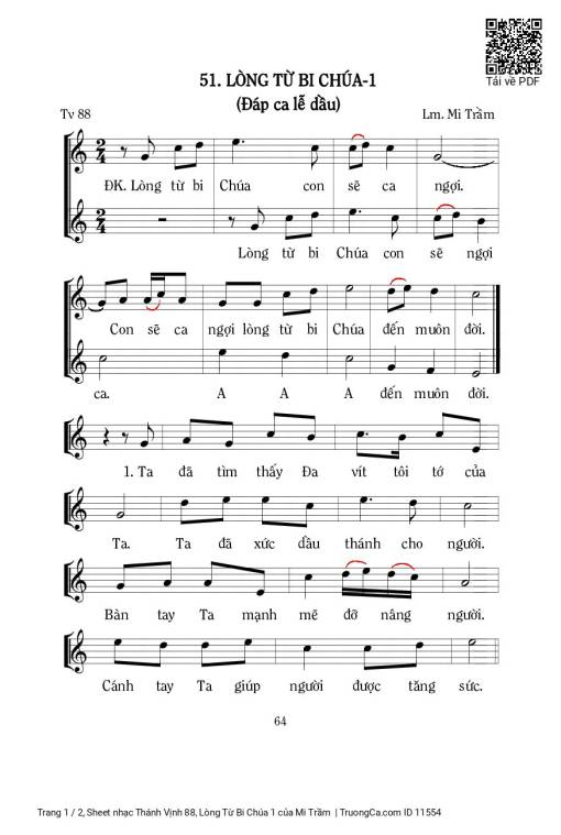 Thánh Vịnh 88, Lòng Từ Bi Chúa 1