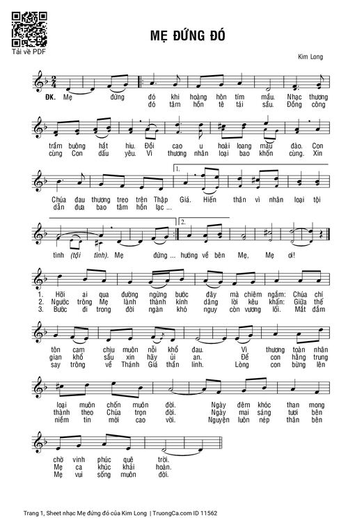 Sheet PDF of Mẹ đứng đó