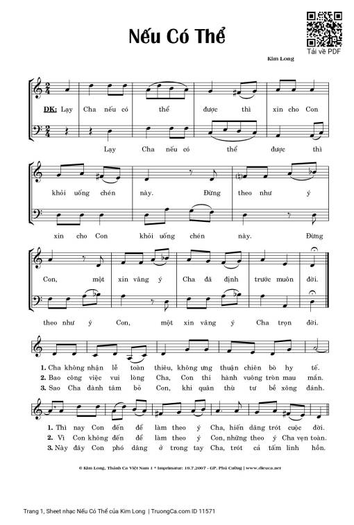 Sheet PDF of Nếu Có Thể