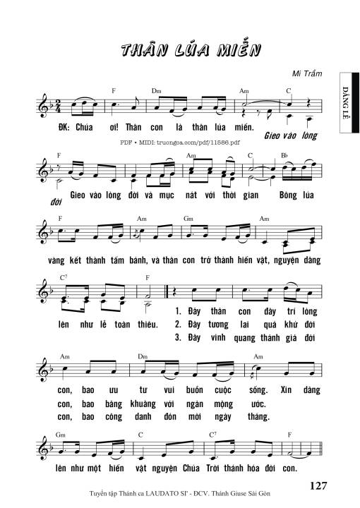 Sheet PDF of Thân Lúa Miến