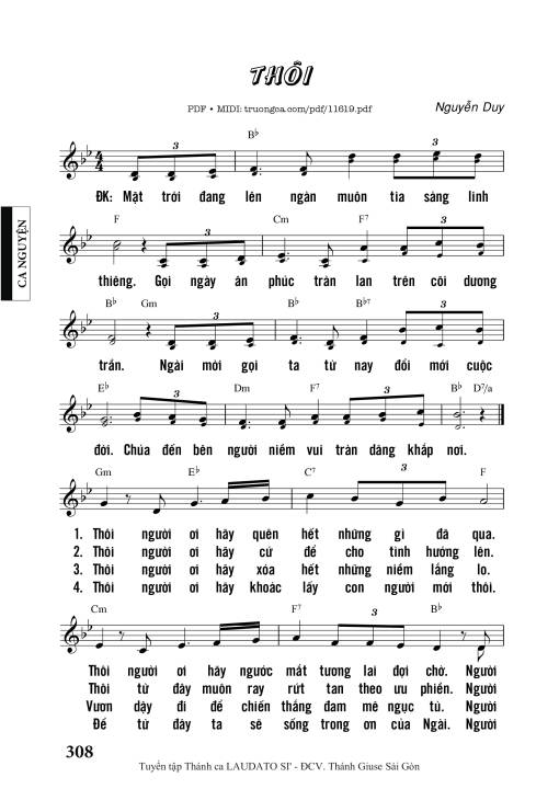 Sheet PDF of Thôi - Nguyễn Duy