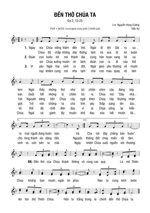 Sheet PDF of đền Thờ Chúa Ta