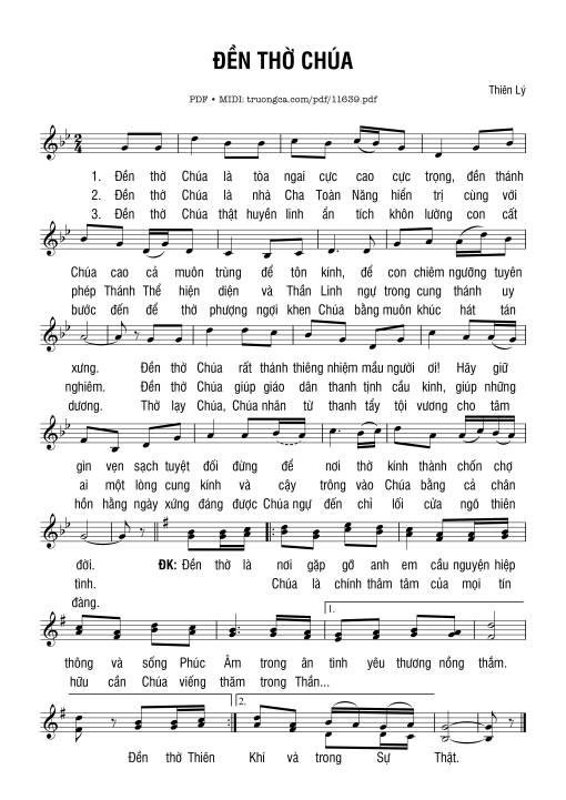 Sheet PDF of đền Thờ Chúa