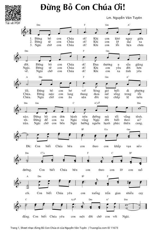 Sheet PDF of đừng Bỏ Con Chúa ơi