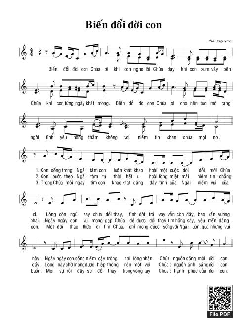 Sheet PDF of Biến đổi đời Con