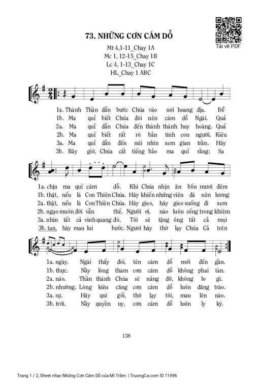 Sheet PDF of Những Cơn Cám Dỗ