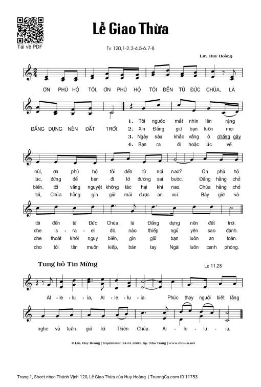 Thánh Vịnh 120, Lễ Giao Thừa