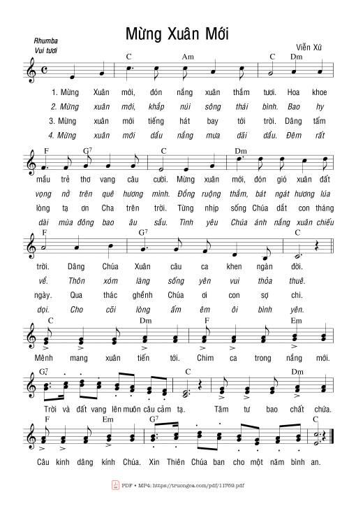 Sheet PDF of Mừng Xuân Mới