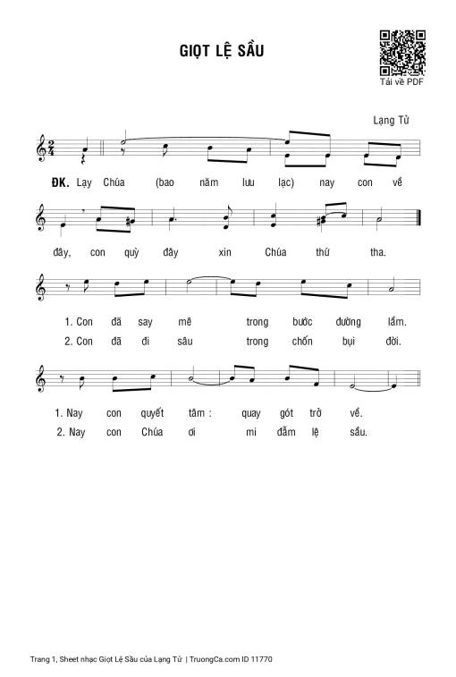 Sheet PDF of Giọt Lệ Sầu