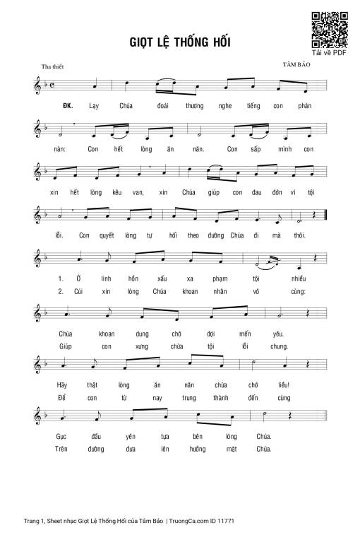 Sheet PDF of Giọt Lệ Thống Hối