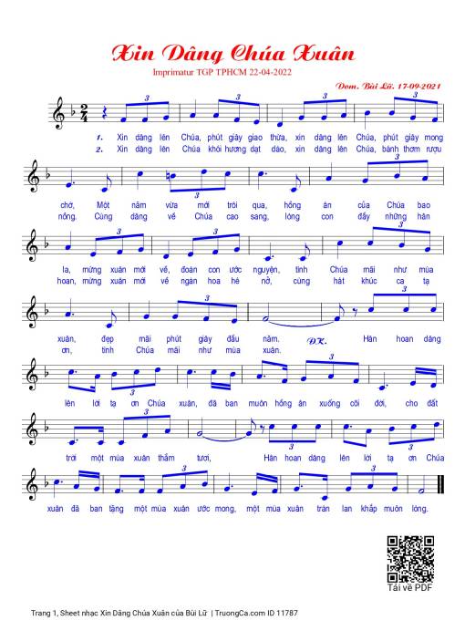 Xin Dâng Chúa Xuân