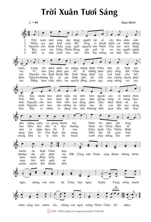 Sheet PDF of Trời Xuân Tươi Sáng