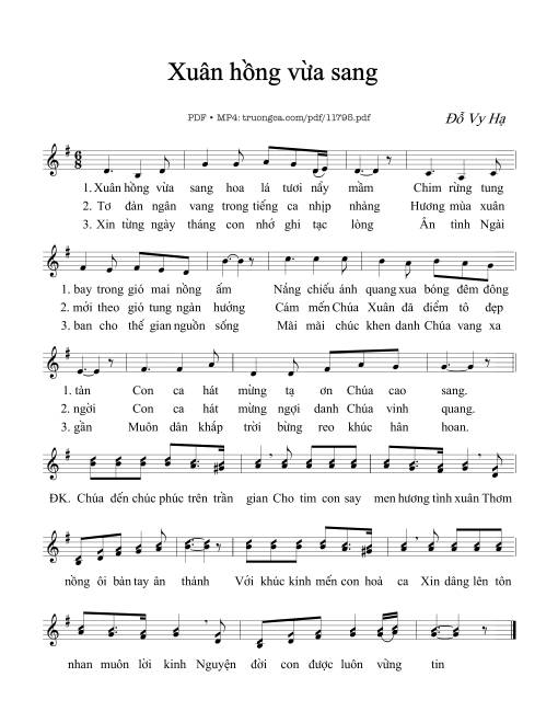 Sheet PDF of Xuân Hồng Vừa Sang