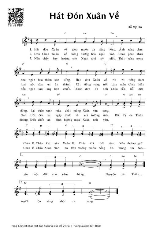 Sheet PDF of Hát đón Xuân Về