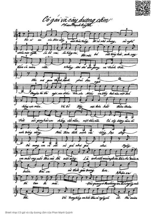 Sheet PDF of Cô gái và cây dương cầm