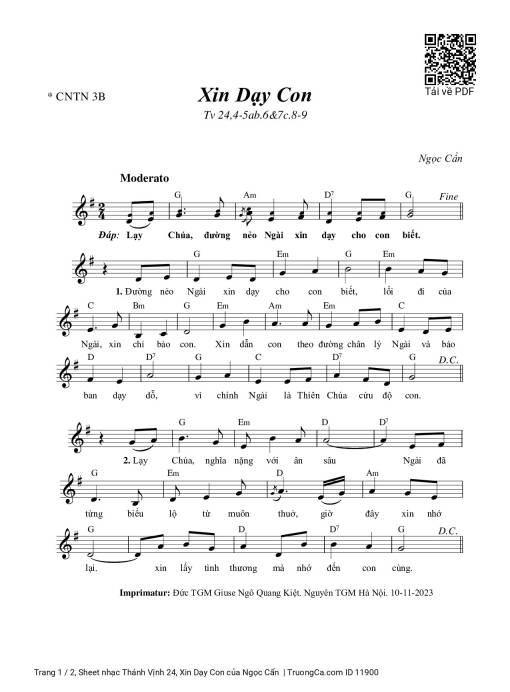 Thánh Vịnh 24, Xin Dạy Con