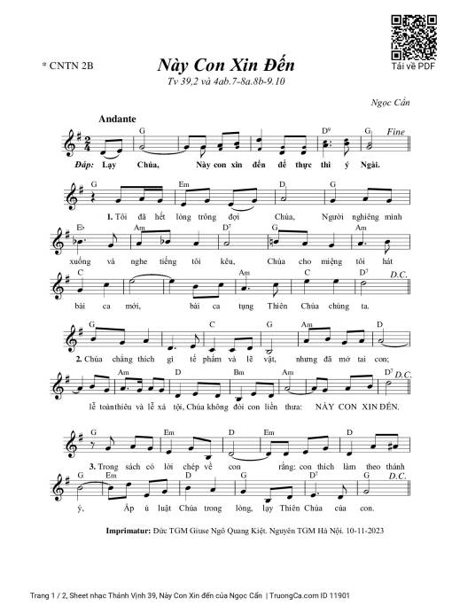 Thánh Vịnh 39, Này Con Xin đến