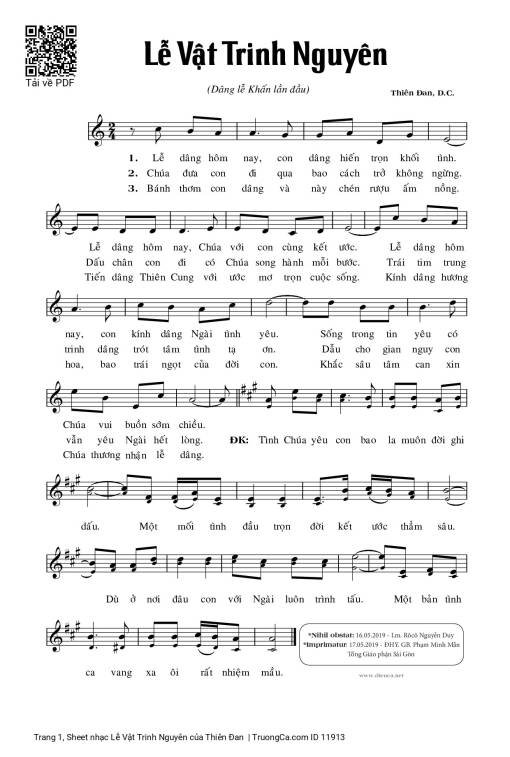 Sheet PDF of Lễ Vật Trinh Nguyên