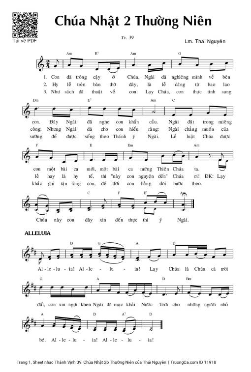 Thánh Vịnh 39, Chúa Nhật 2b Thường Niên