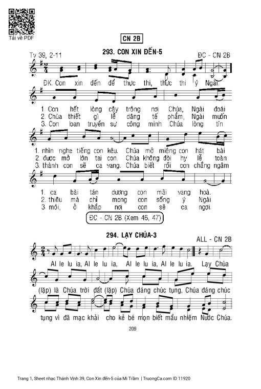 Sheet PDF of Thánh Vịnh 39, Con Xin đến-5