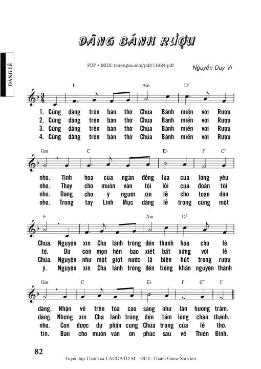 Sheet PDF of Dâng Bánh Rượu