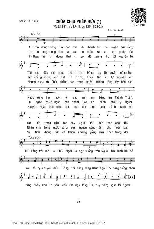 Sheet PDF of Chúa Chịu Phép Rửa