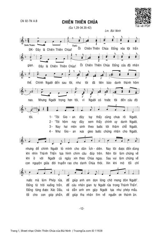 Sheet PDF of Chiên Thiên Chúa
